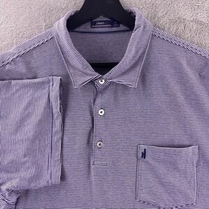 Johnnie O Polo Shirt Mens XL Purple Striped‎ Golf Performance Wild Cat